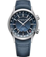 Load image into Gallery viewer, Raymond Weil Freelancer Men&#39;s GMT Blue Dial And Blue Leather Watch
