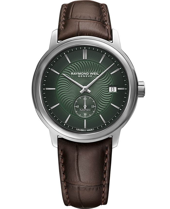 Raymond Weil Automatic Small Seconds Green Dial Brown Leather