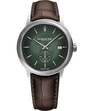 Load image into Gallery viewer, Raymond Weil Automatic Small Seconds Green Dial Brown Leather