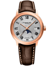 Load image into Gallery viewer, Raymond Weil Maestro Moonphase RG PVD leather