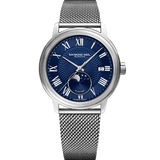 Raymond Weil Maestro Moonphase Blue on mesh bracelet