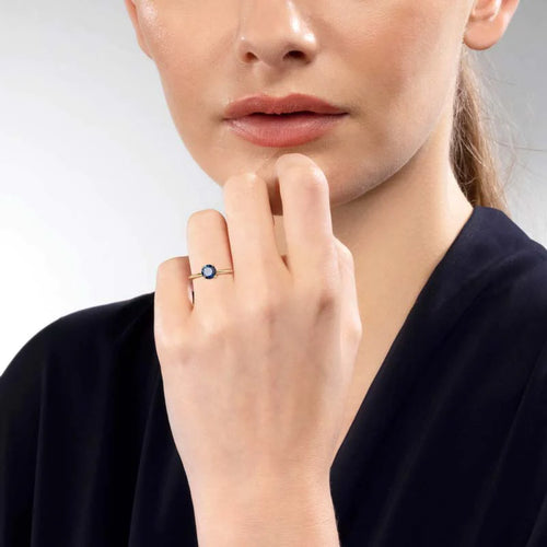 Amelia Ring Natural Australian Parti Sapphire in 9k Yellow Gold