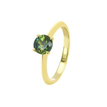 Amelia Ring Natural Australian Parti Sapphire in 9k Yellow Gold