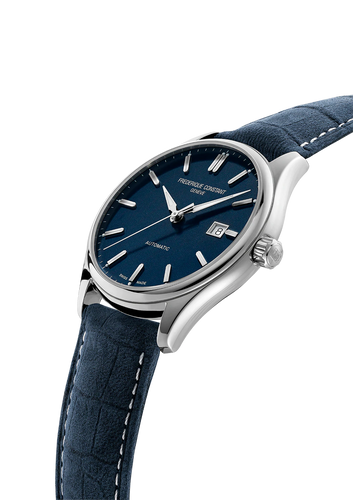 FREDERIQUE CONSTANT CLASSICS INDEX AUTOMATIC BLUE DIAL ON LEATHER STRAP