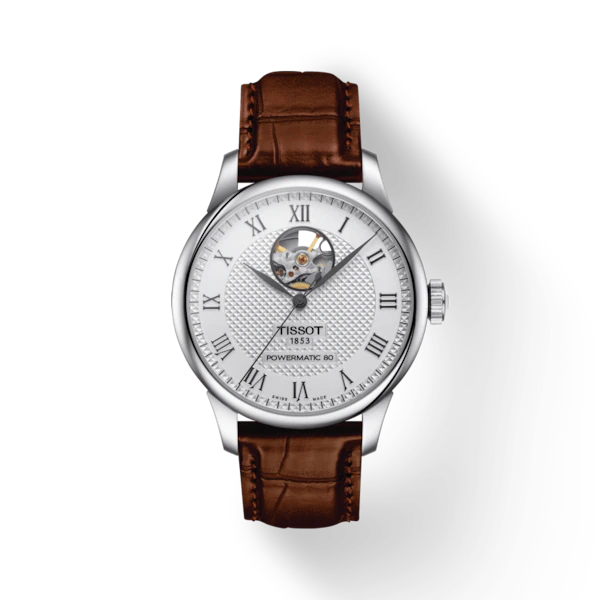 Tissot Le Locle Powermatic 80 Open Heart on Brown Leather