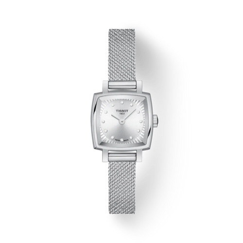 TISSOT LOVELY SQUARE SILVER DIAL QUARTZ WATCH ON BRACELET