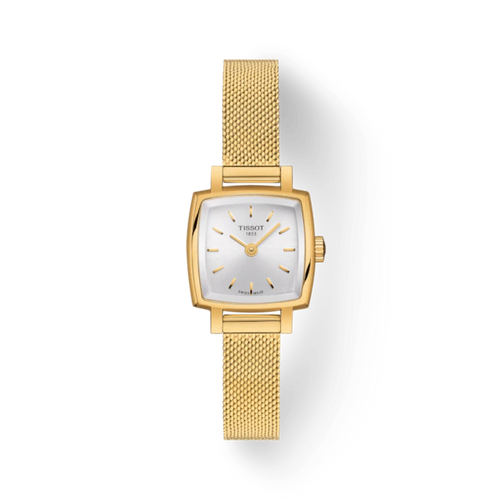 TISSOT LOVELY SQUARE GOLD PVD QUARTZ WATCH ON BRACELET