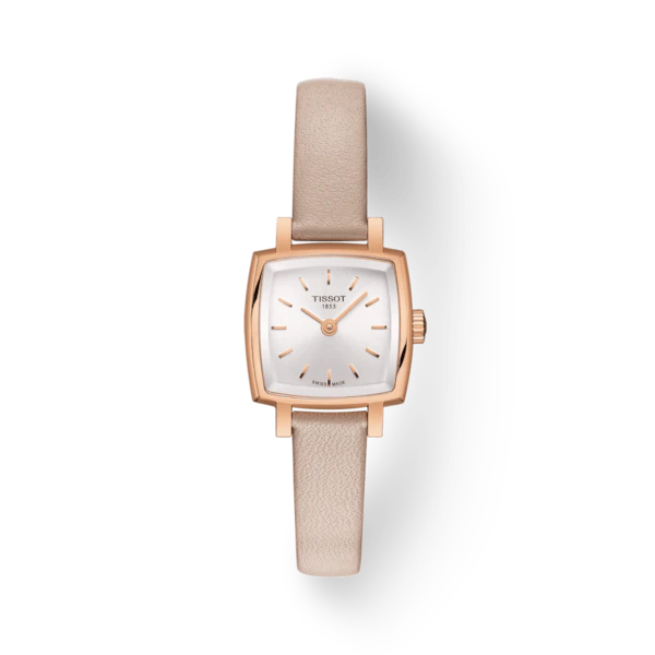 SPECIAL SALE ITEM NO EXCHANGE OR RETURN TISSOT LOVELY SQUARE QUARTZ WATCH RG PVD ON LEATHER