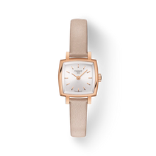 Load image into Gallery viewer, SPECIAL SALE ITEM NO EXCHANGE OR RETURN TISSOT LOVELY SQUARE QUARTZ WATCH RG PVD ON LEATHER