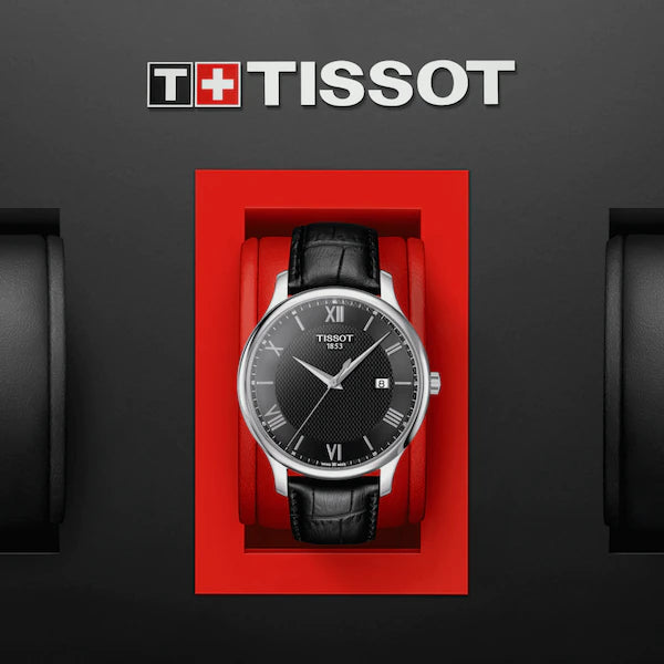 TISSOT TRADITION BLACK ON LEATHER