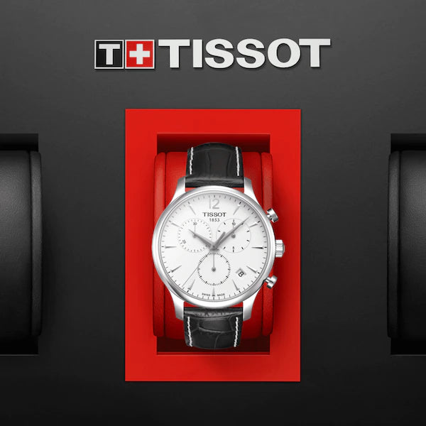 TISSOT TRADITION CHRONOGRAPH WHITE ON LEATHER