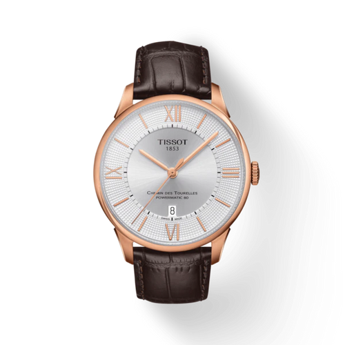 TISSOT CHEMIN DES TOURELLES POWERMATIC 80 RG LEATHER