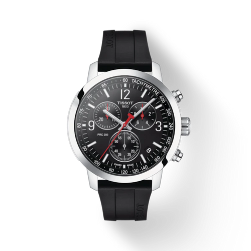 TISSOT PRC 200 CHRONOGRAPH BLACK ON RUBBER