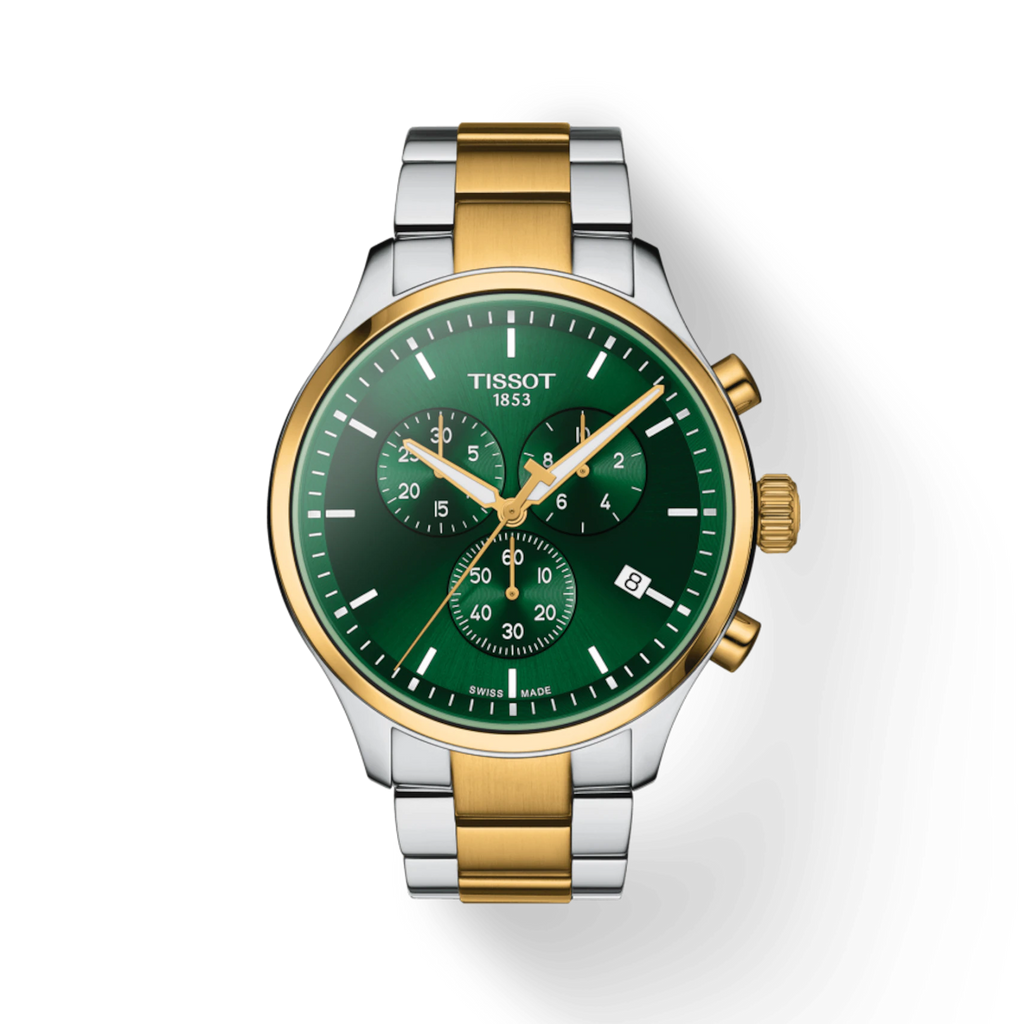 TISSOT CHRONO XL CLASSIC GREEN 2 TONES BRACELET