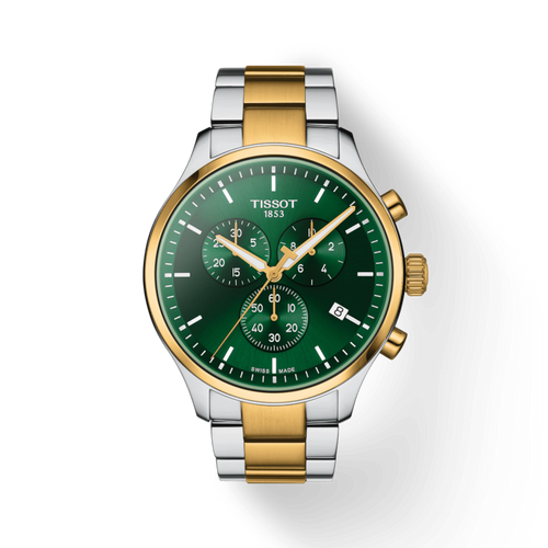 TISSOT CHRONO XL CLASSIC GREEN 2 TONES BRACELET
