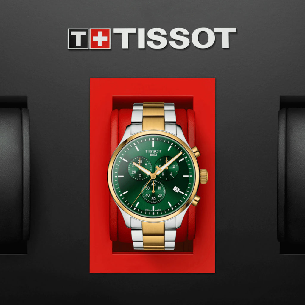 TISSOT CHRONO XL CLASSIC GREEN 2 TONES BRACELET