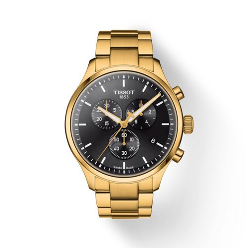 TISSOT CHRONO XL CLASSIC BLACK ON PVD BRACELET