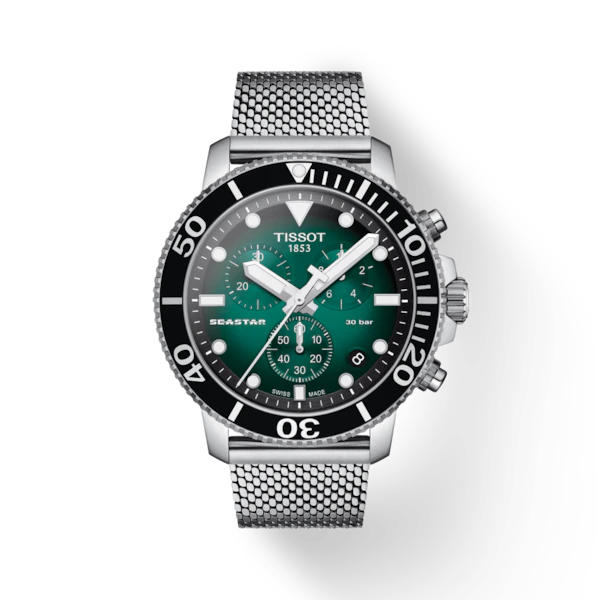 TISSOT SEASTAR 1000 CHRONOGRAPH QUARTZ GREEN ON MESH