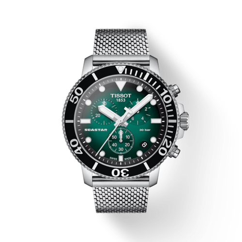 TISSOT SEASTAR 1000 CHRONOGRAPH QUARTZ GREEN ON MESH