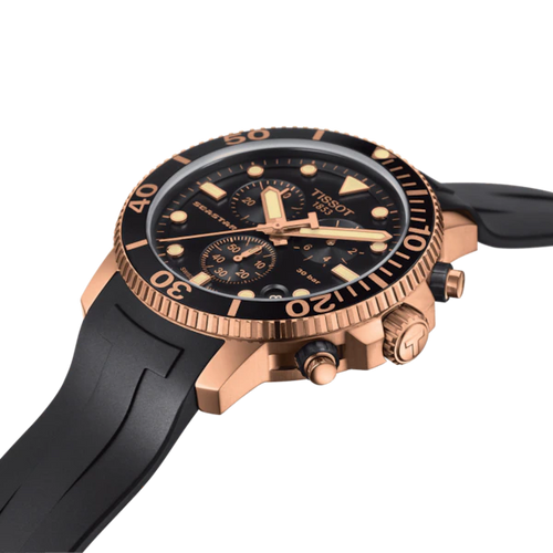TISSOT SEASTAR 1000 CHRONOGRAPH QUARTZ BLACK ON RUBBER