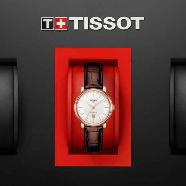 TISSOT CARSON PREMIUM LADY RG PVD ON LEATHER