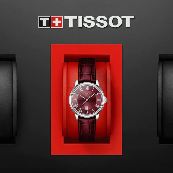 TISSOT CARSON PREMIUM LADY BORDEAU QUARTZ WATCH