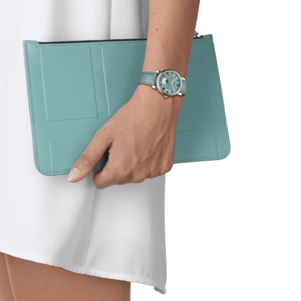 TISSOT CARSON PREMIUM LADY MOONPHASE LIGHT BLUE LEATHER Wamada