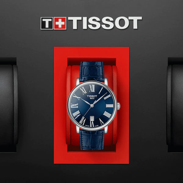 Tissot blue 2025 leather strap