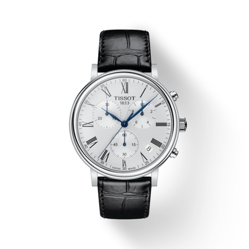 TISSOT CARSON PREMIUM CHRONOGRAPH SILVER ON LEATHER