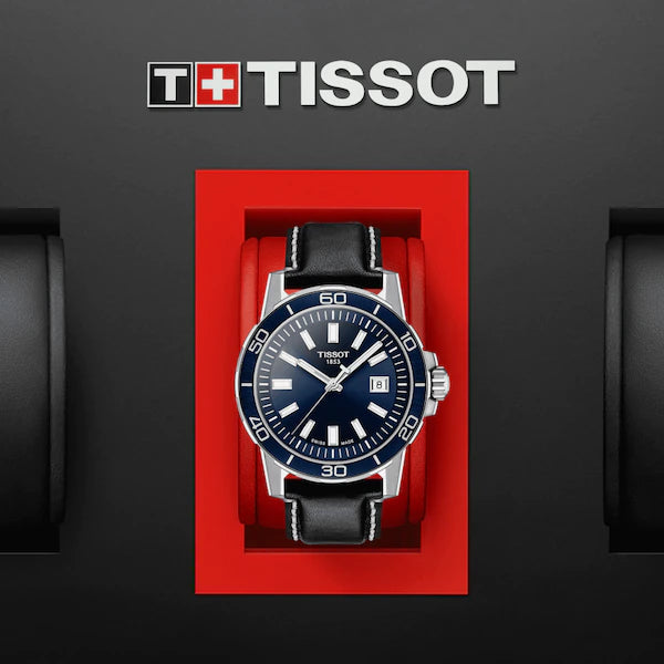 TISSOT SUPERSPORT GENT BLUE ON LEATHER