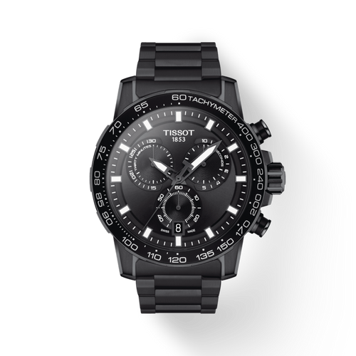 TISSOT SUPERSPORT CHRONO BLACK ON PVD BRACELET