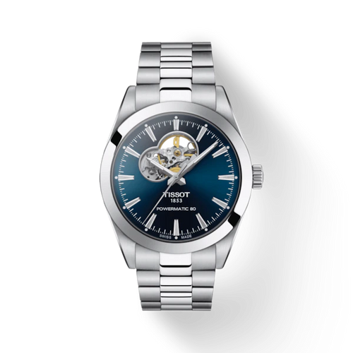 Tissot Gentleman Powermatic 80 Open Heart Blue