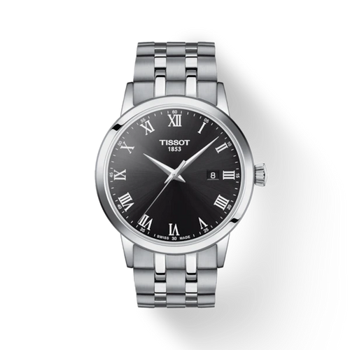 TISSOT CLASSIC DREAM BLACK DIAL QUARTZ WATCH ON BRACELET