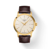 Tissot Classic Dream Ivory Dial on Brown Leather