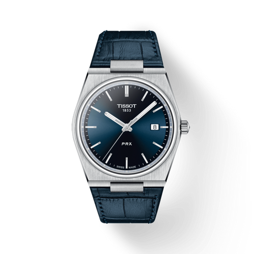 TISSOT PRX QUARTZ BLUE ON LEATHER 40mm