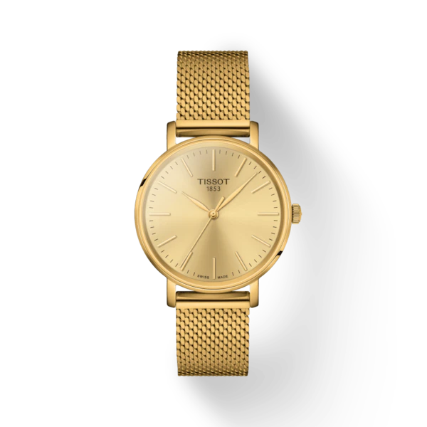 Tissot Everytime Ladies Gold Dial on Bracelet