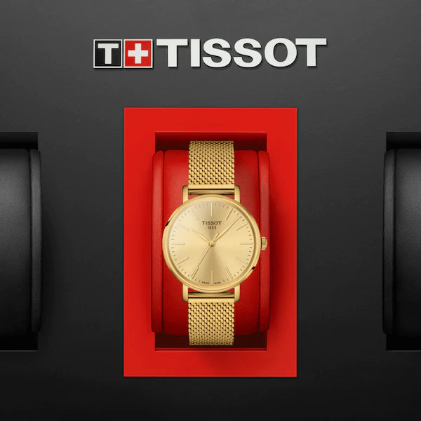 Tissot Everytime Ladies Gold Dial on Bracelet