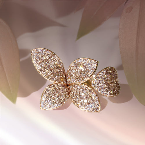 Pasquale Bruni Giardini Segreti Rose Gold Diamond Ring -5 Leaves