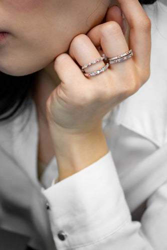 Desert Rose Ring with pink diamonds from the Argyle mine and White Diamonds EDJW009