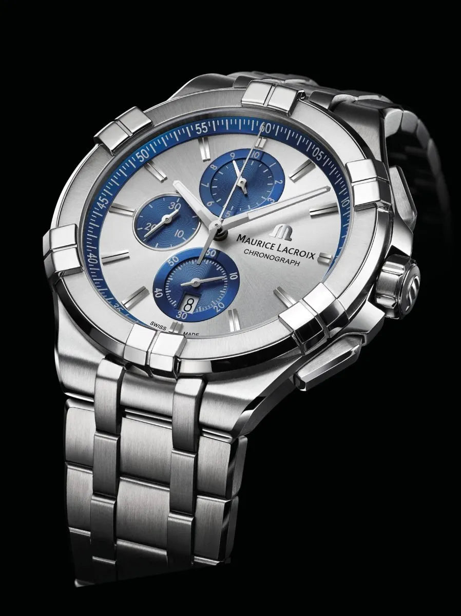 Maurice Lacroix AIKON Quartz Chronograph 44mm Blue White Wamada Jewellery