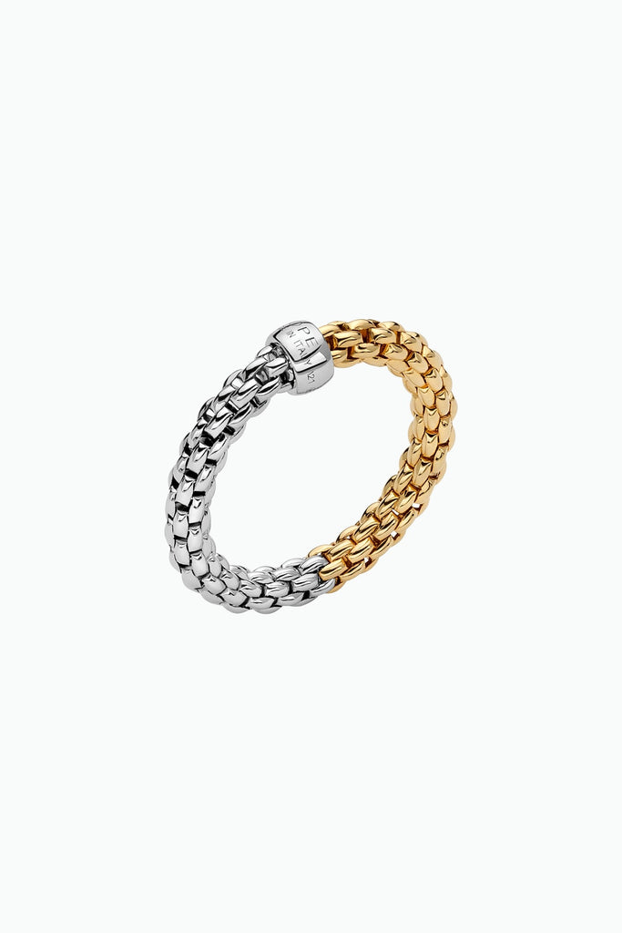 Fope Essentials Collection Flex'it Ring in Bicolour 18k white & yellow gold