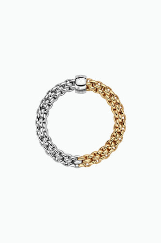 Fope Essentials Collection Flex'it Ring in Bicolour 18k white & yellow gold