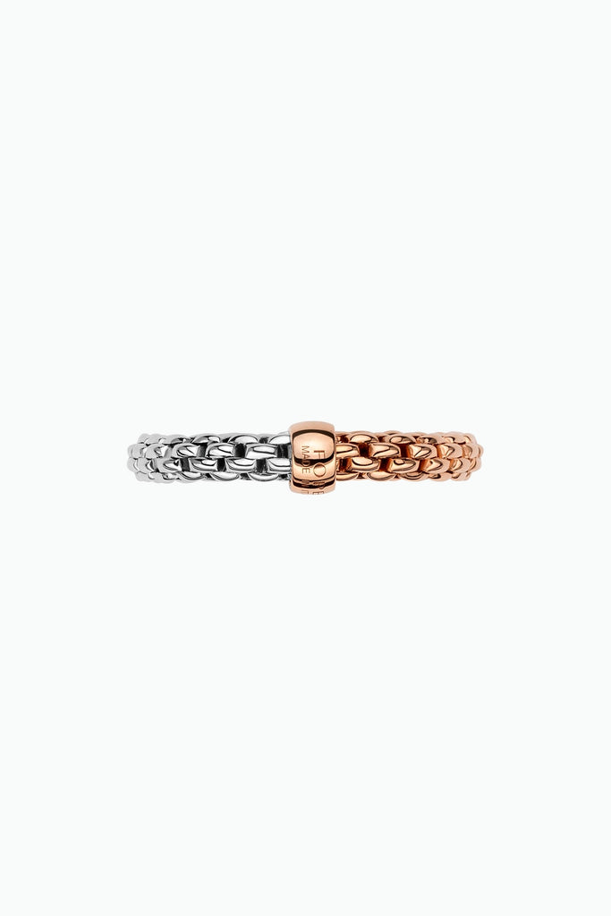 Fope Essentials Collection Flex it Ring in Bicolour 18k white & rose gold