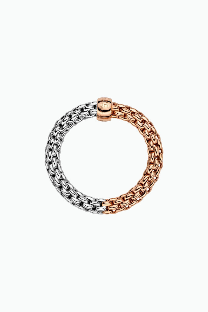 Fope Essentials Collection Flex it Ring in Bicolour 18k white & rose gold