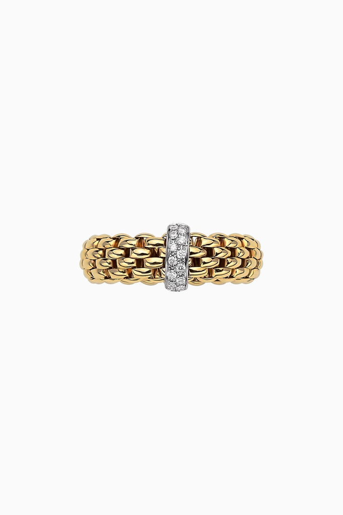 Fope Vendome Yellow Gold Ring with Diamonds Medium