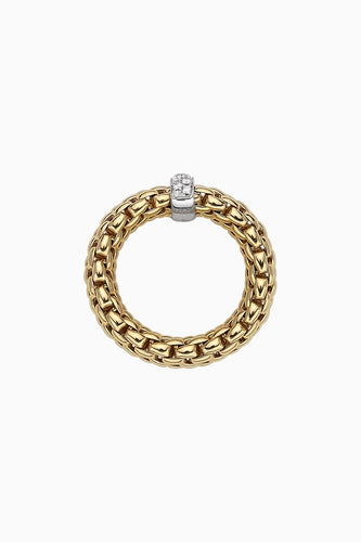 Fope Vendome Yellow Gold Ring with Diamonds Medium
