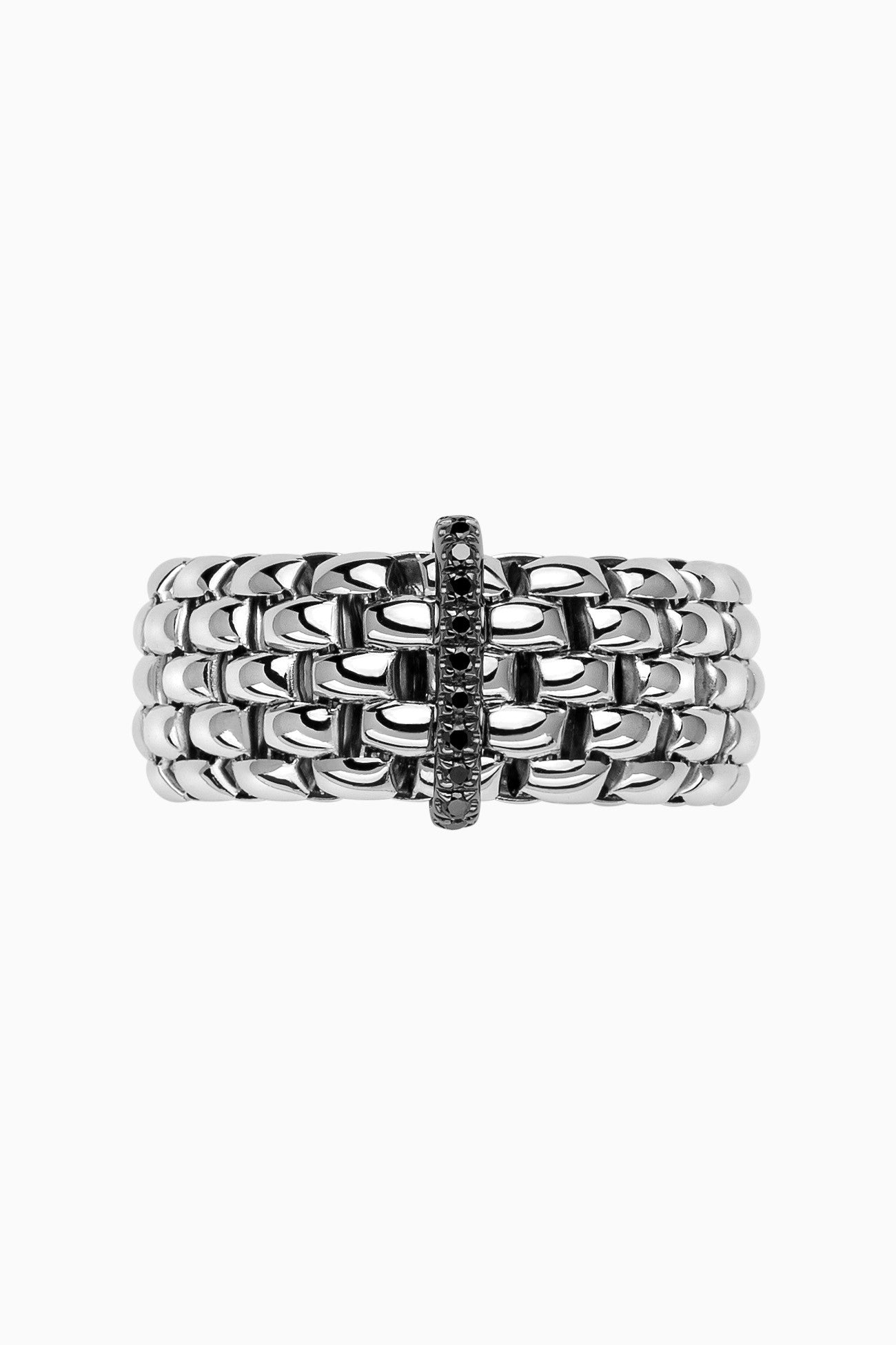Load image into Gallery viewer, Fope Panorama Ring in White Gold with Black Diamonds in large size