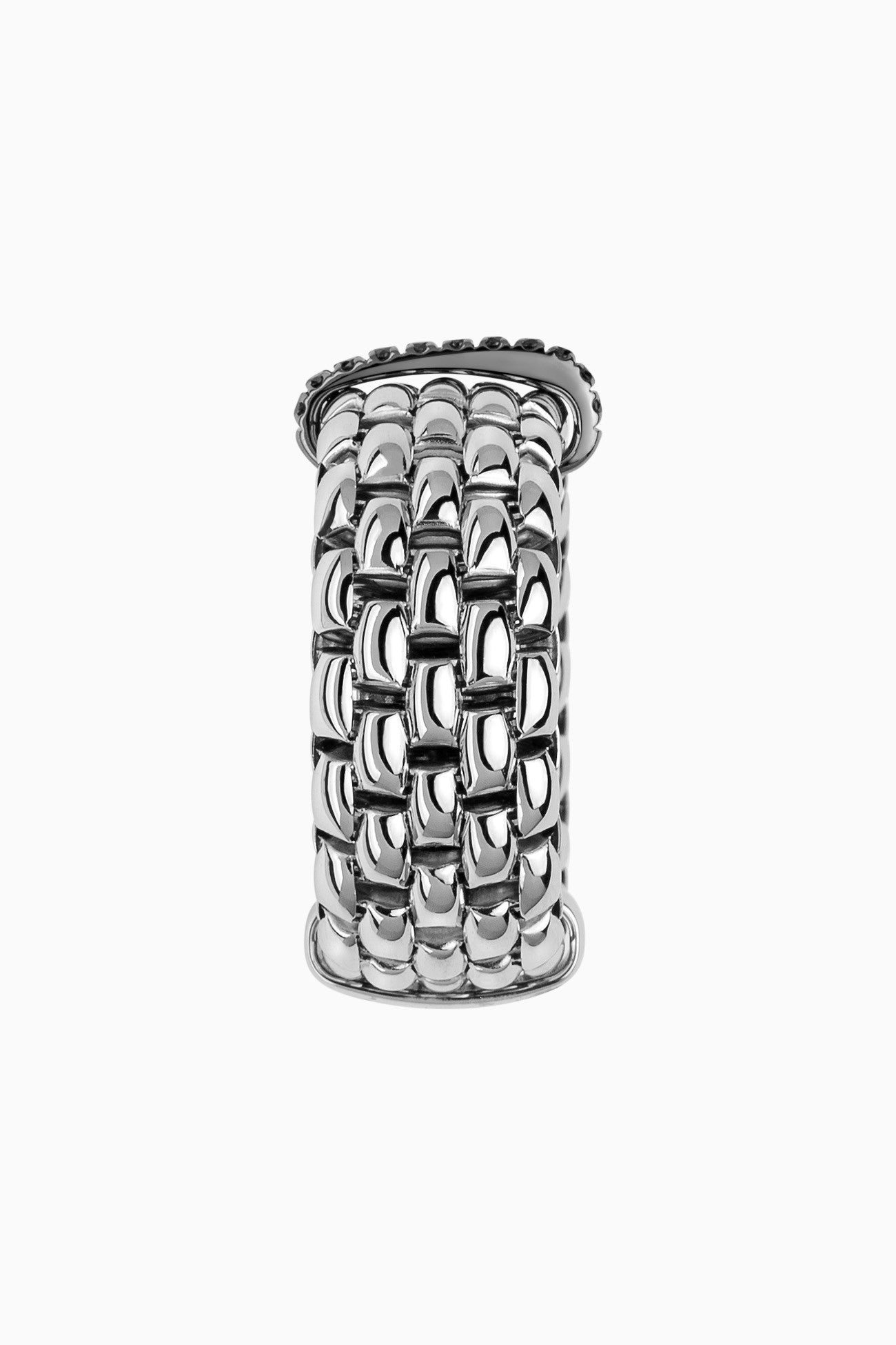 Load image into Gallery viewer, Fope Panorama Ring in White Gold with Black Diamonds in large size