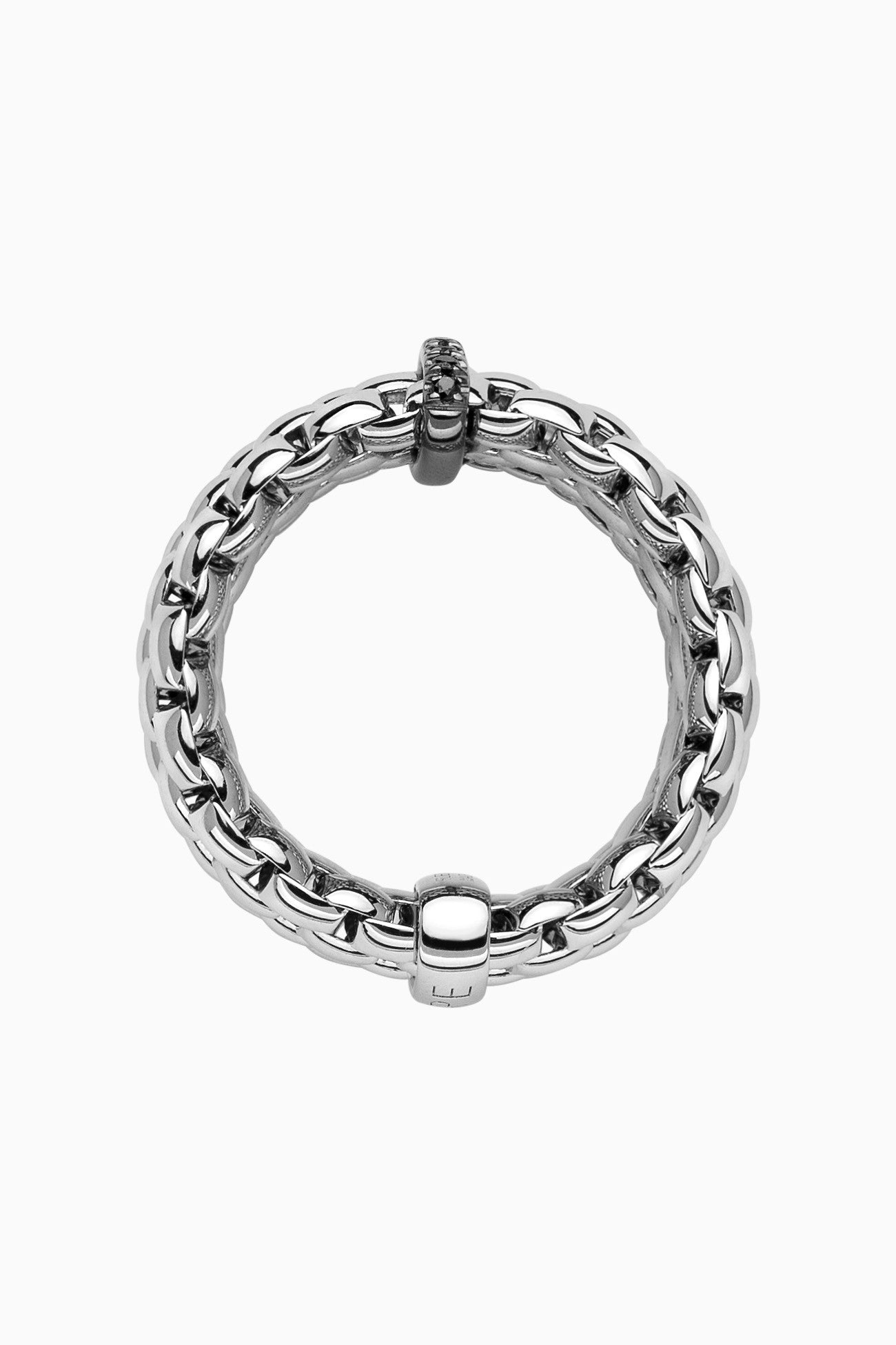 Load image into Gallery viewer, Fope Panorama Ring in White Gold with Black Diamonds in large size
