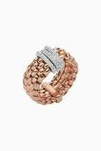 Load image into Gallery viewer, Fope Panorama Ring in Rose Gold with Diamond Pave in medium size